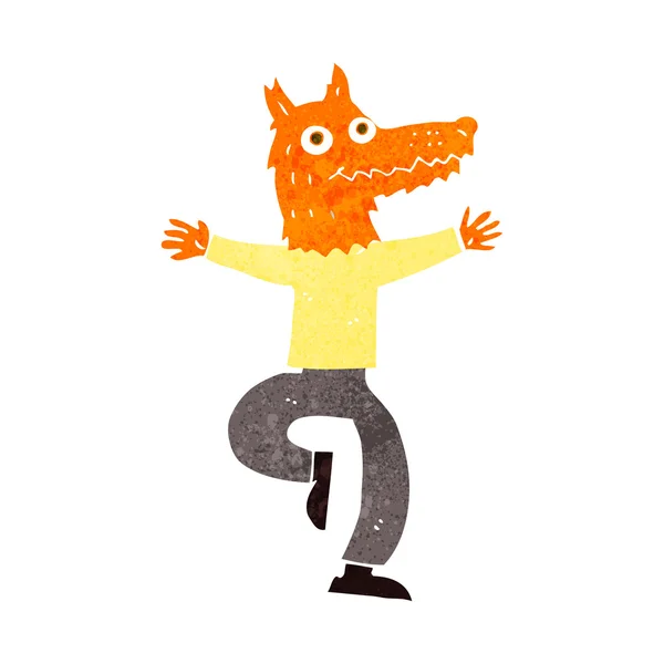Uomo volpe cartone animato — Vettoriale Stock