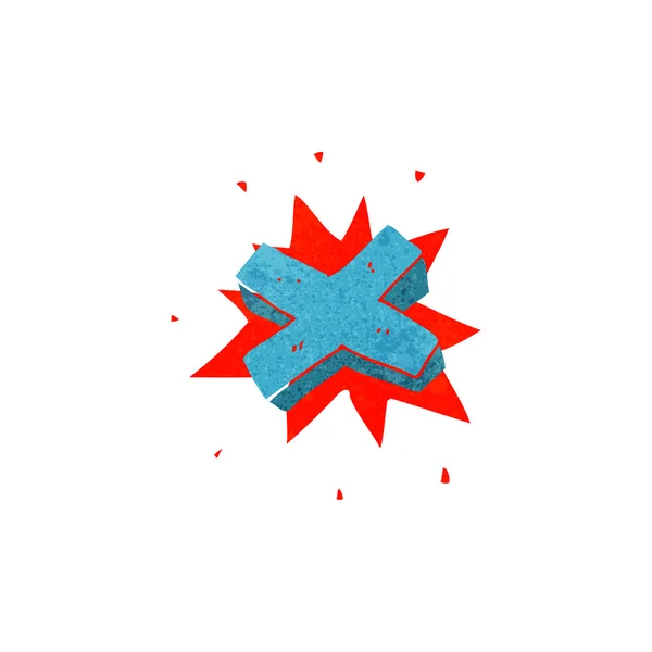 Kreslený symbol záporného kříže — Stockový vektor
