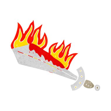 karikatür flaming kılıç