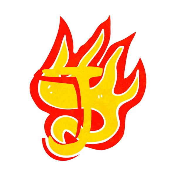 Desene animate flaming scrisoare — Vector de stoc