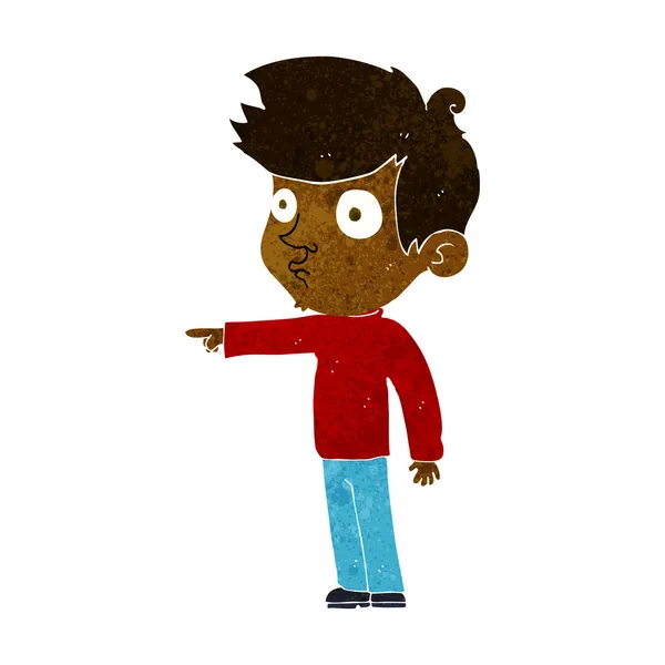 Dessin animé pointant garçon — Image vectorielle