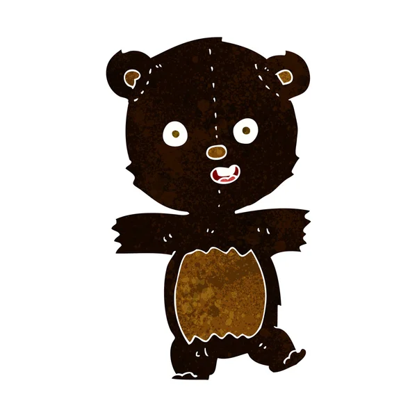 Dessin animé mignon ours noir ourson — Image vectorielle