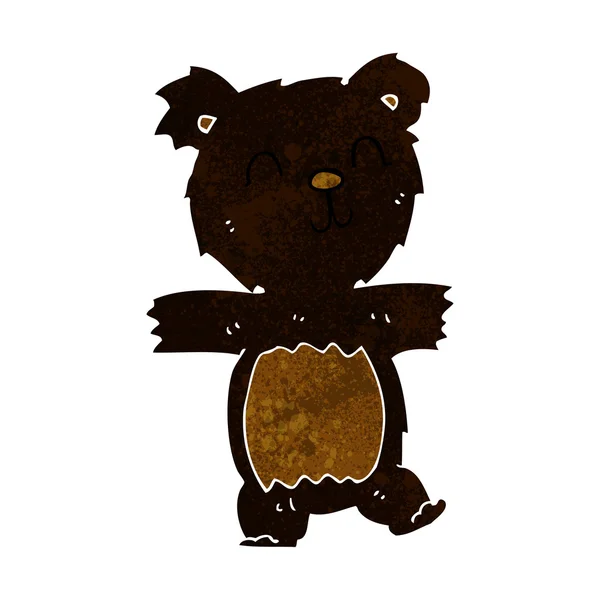 Sarjakuva söpö musta karhu pentu — vektorikuva