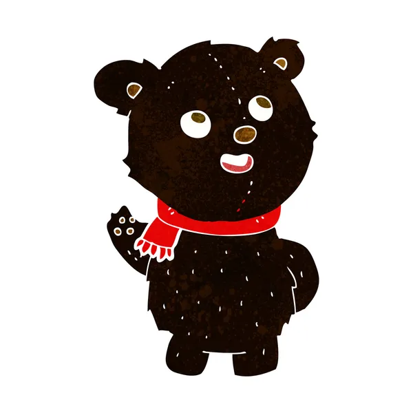 Desenho animado bonito urso preto filhote — Vetor de Stock