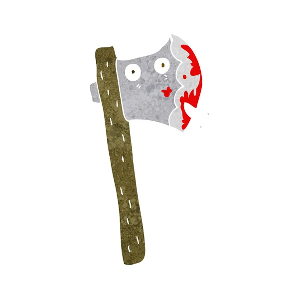 Bloody cartoon axe — Stock Vector