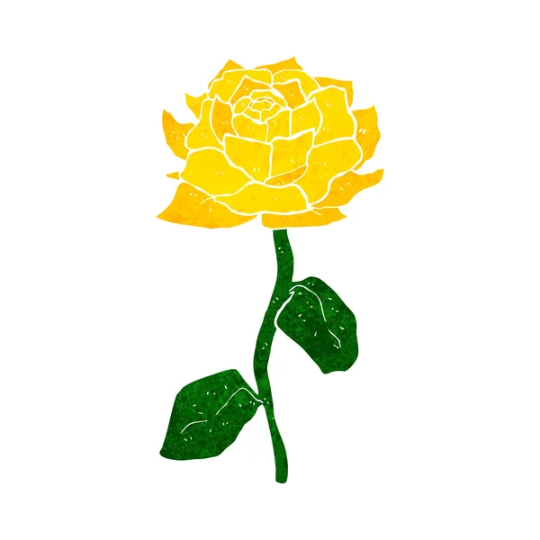 Rosa gialla cartone animato — Vettoriale Stock