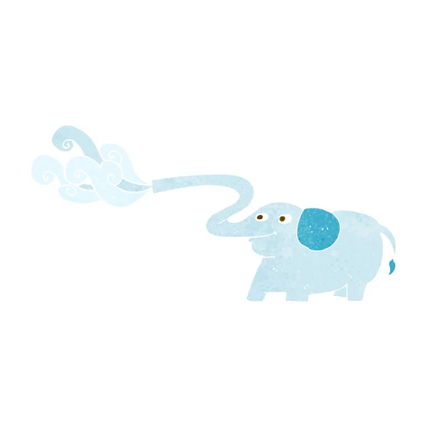 Desenho animado elefante esguichando água — Vetor de Stock