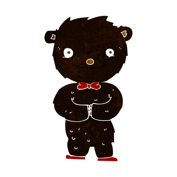 Dessin animé petit ours noir — Image vectorielle