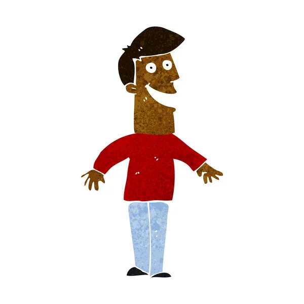 Cartoon Grijnzende man — Stockvector