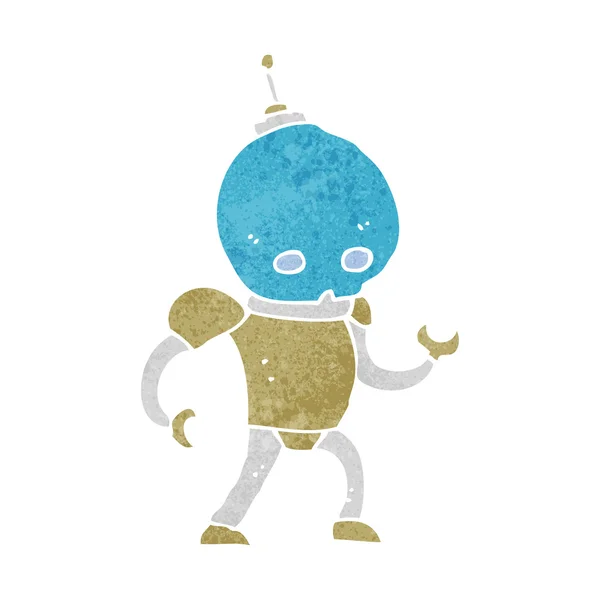 Robot alienígena de dibujos animados — Vector de stock