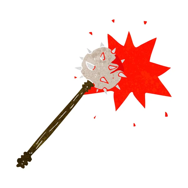 Cartoon bloody medieval mace — Stock Vector