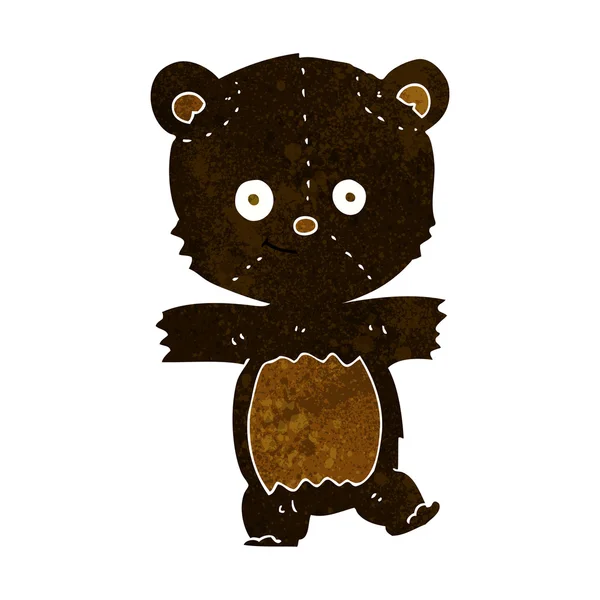 Cartoon cute black bear — Stock Vector