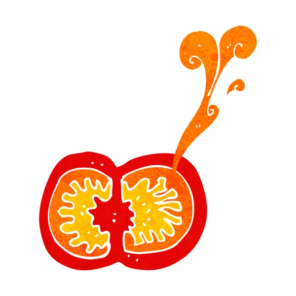 Dessin animé tomate juteuse — Image vectorielle