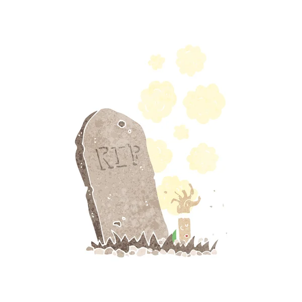 Cartoon zombie rising from grave — Stock Vector