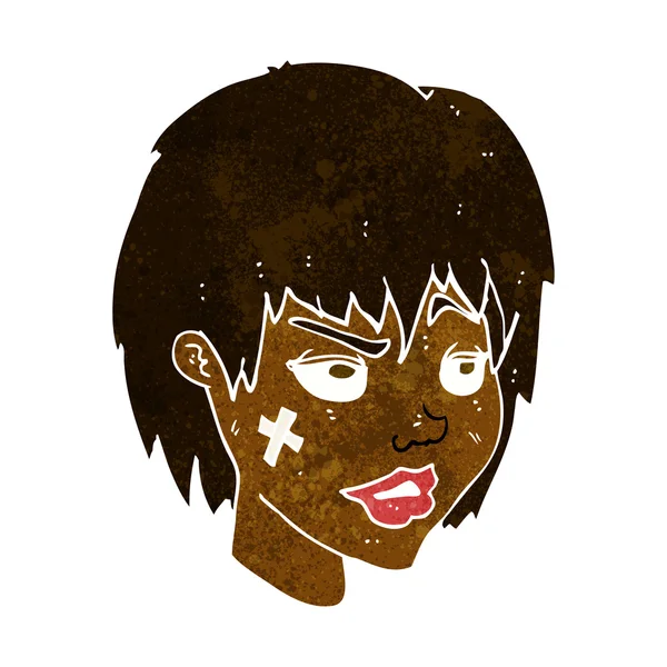 Karikatur Frau mit Gips im Gesicht — Stockvektor