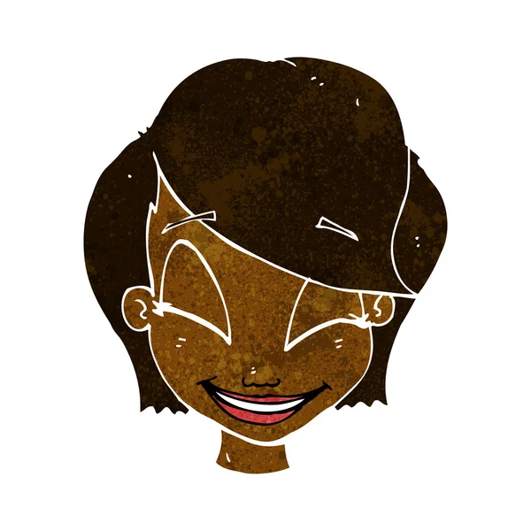 Dibujos animados cara femenina bonita — Vector de stock