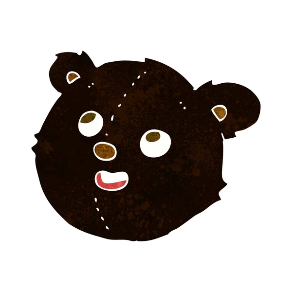 Desenho animado cara urso preto — Vetor de Stock