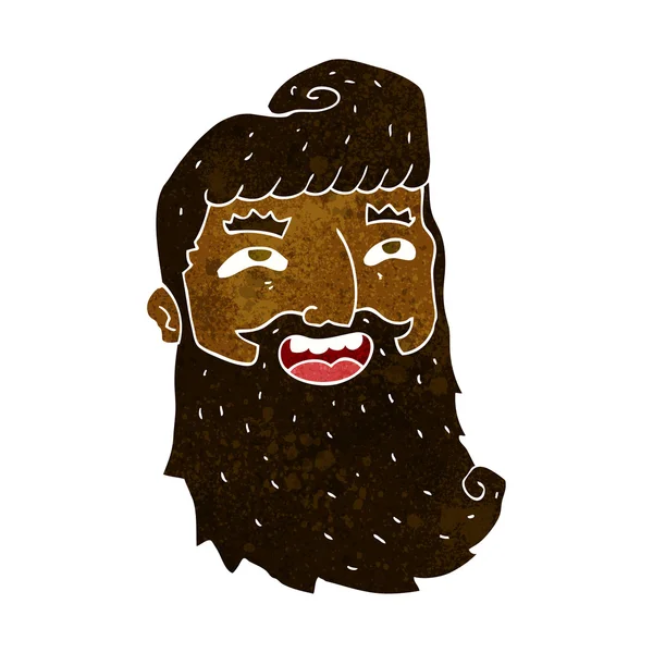 Hombre de dibujos animados con la barba riendo — Vector de stock