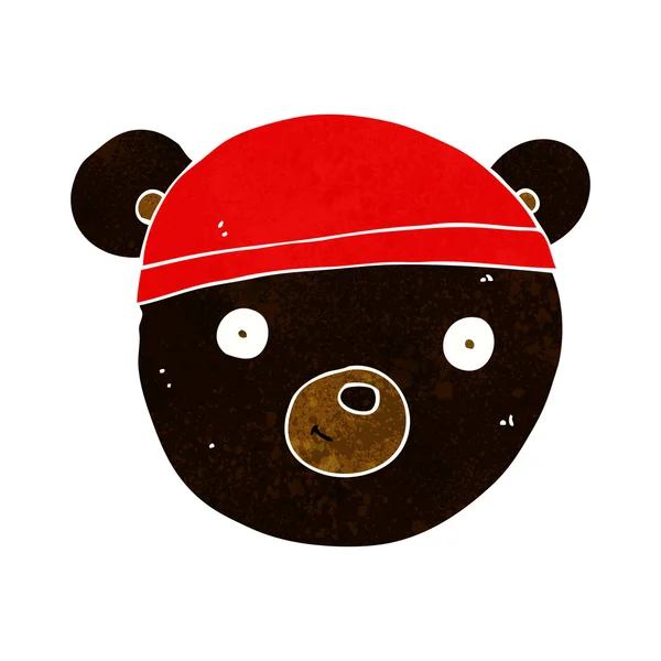 Desenho animado cara urso preto —  Vetores de Stock