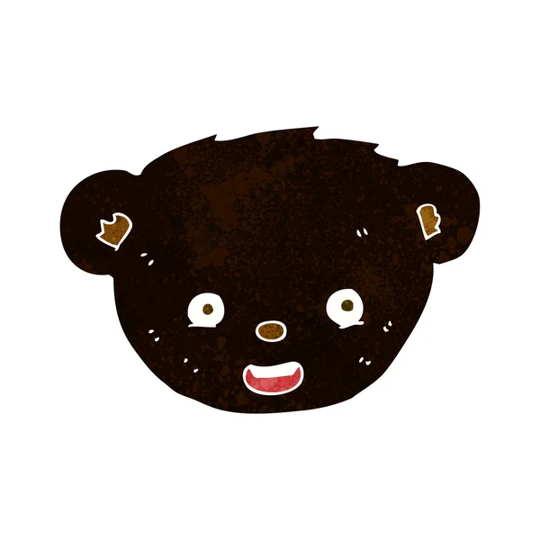 Desenho animado cara urso preto — Vetor de Stock