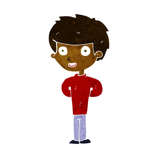 Cartoon gelukkige jongen — Stockvector