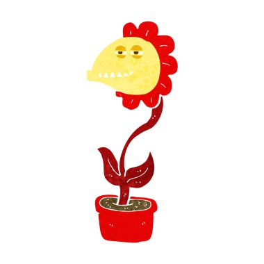 karikatür canavar çiçek