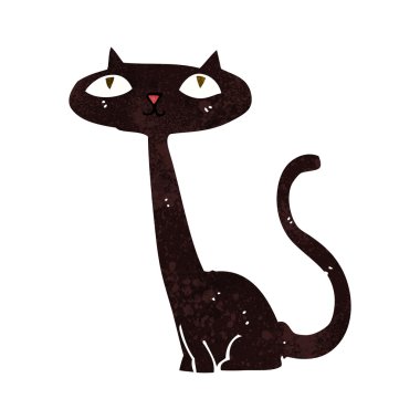çizgi film siyah kedi