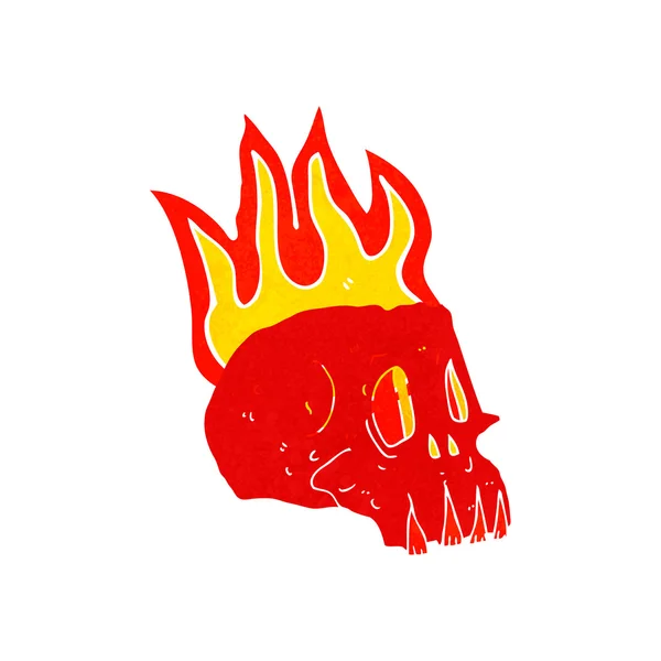 Kreslený hořící lebky — Stockový vektor