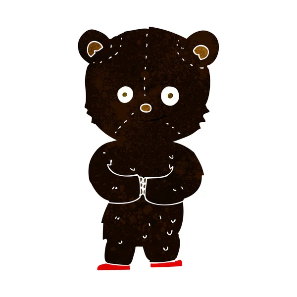 Desenho animado ursinho preto urso filhote — Vetor de Stock