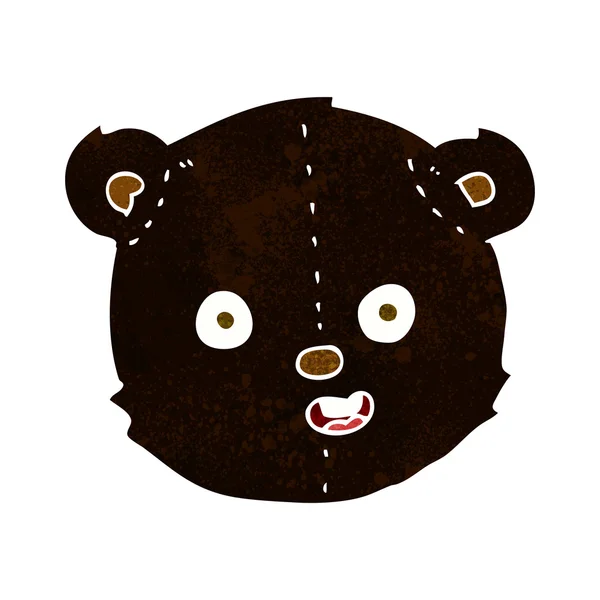 Cartoon black teddy bear head — Stock Vector