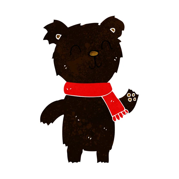 Desenho animado bonito urso preto filhote — Vetor de Stock