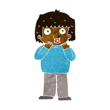 karikatür endişeli çocuk