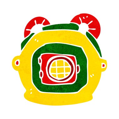 çizgi film eski deep sea diver kask