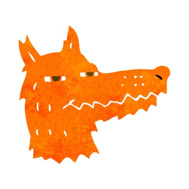 Çizgi film kendini beğenmiş tilki surat.