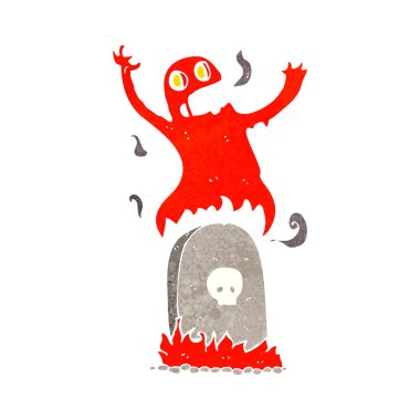 Karikatür hayaleti mezarından çıkıyor.