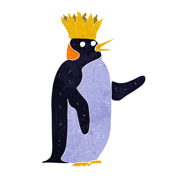 Cartoon emperor penguin waving — Stock Vector