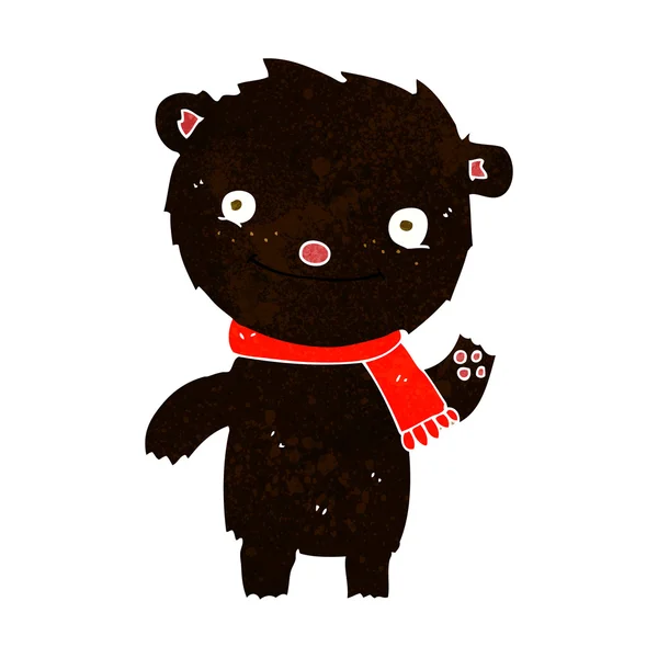 Cartoon cute black bear — Stock Vector