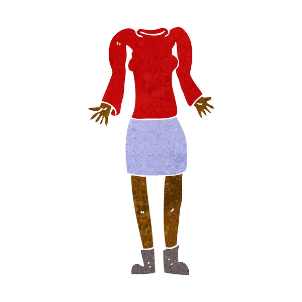 Corps féminin dessin animé avec épaules haussant les épaules (mélange et match cart — Image vectorielle