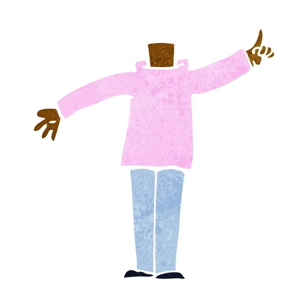 Мультфильм тело с поднятой рукой (смешать и совместить мультики или добавить оу — стоковый вектор