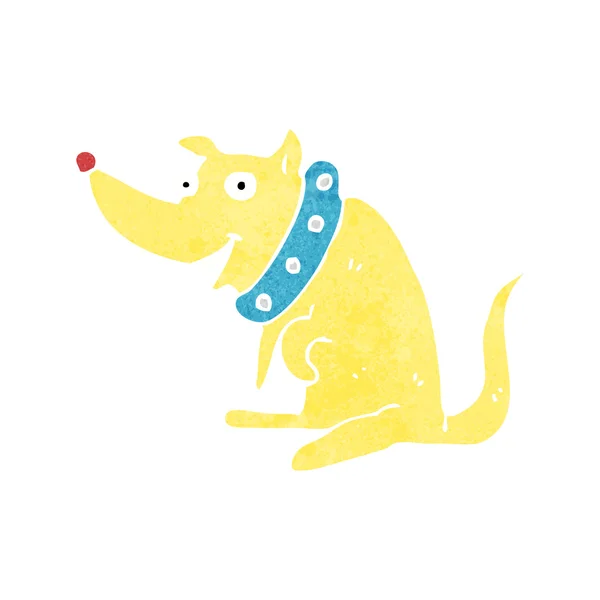 大きな襟で漫画の幸せな犬 — ストックベクタ