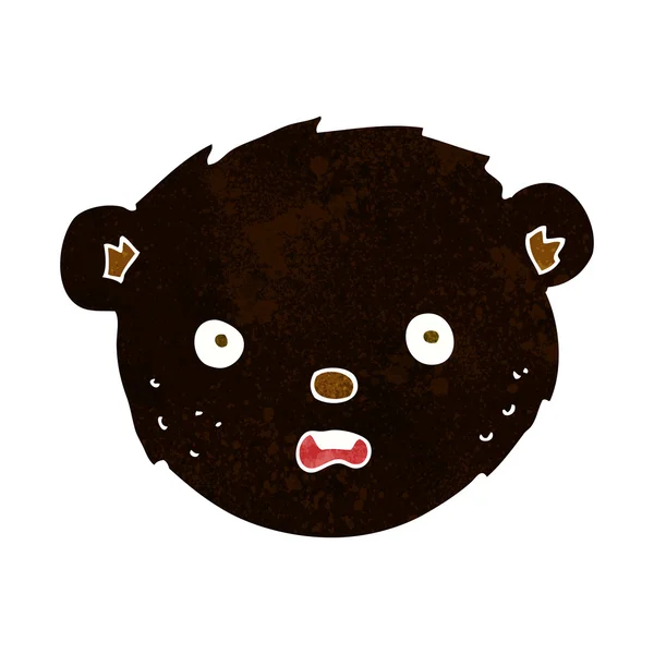 Dessin animé ours noir visage — Image vectorielle