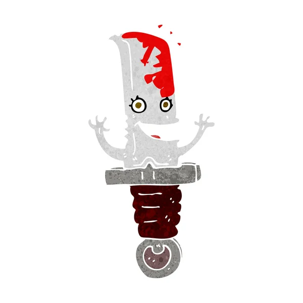 Personaje loco cuchillo de dibujos animados — Vector de stock
