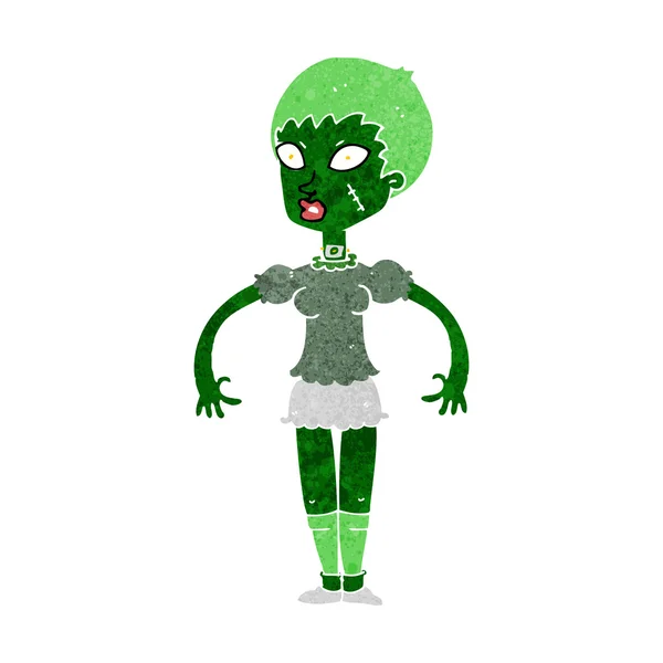 Cartoon zombie monster woman — Stock Vector