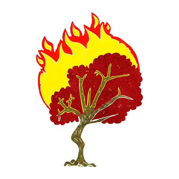 卡通燃烧树 — 图库矢量图片