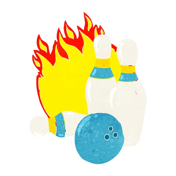 Dessin animé bowling dix broches — Image vectorielle