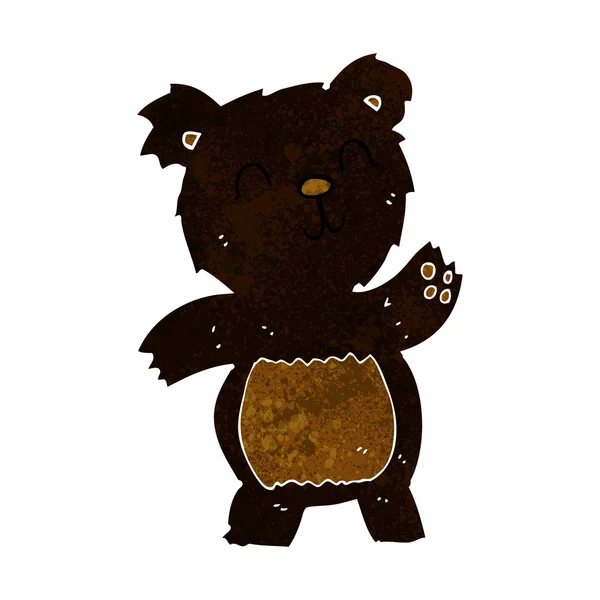 Urso preto dos desenhos animados — Vetor de Stock