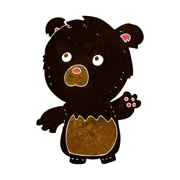 Cartoon zwart teddybeer — Stockvector