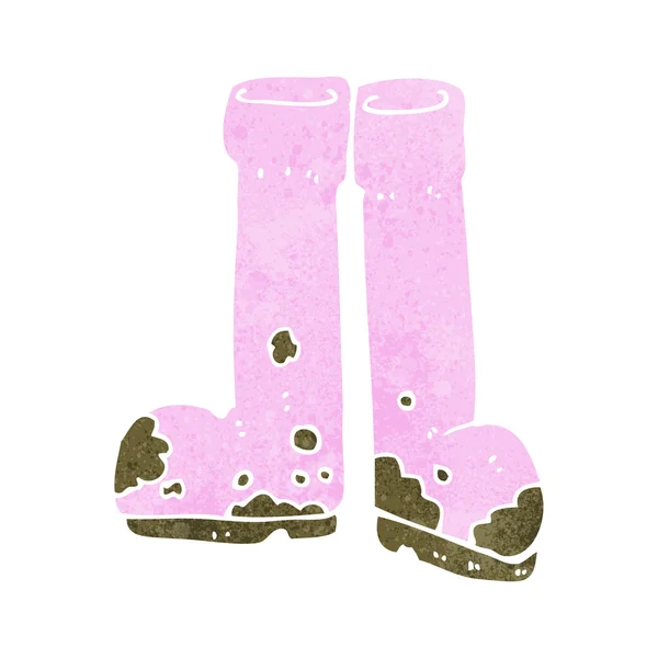 Cartoon muddy boots — Stock Vector