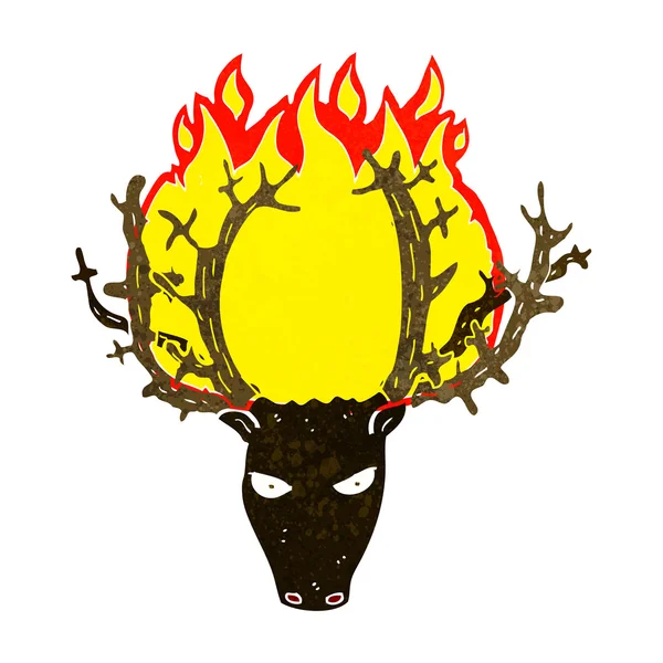 Karikatür geyik kafası ateş sembolü — Stok Vektör