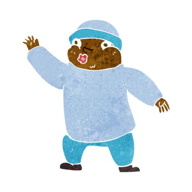 Şapka sallayan çizgi filmci.